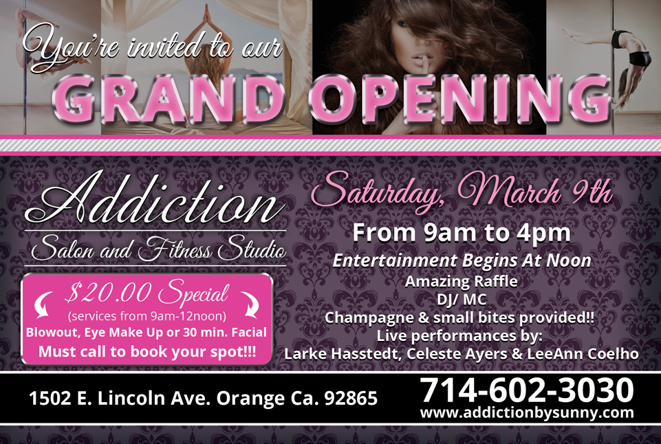 hair salon grand opening flyer